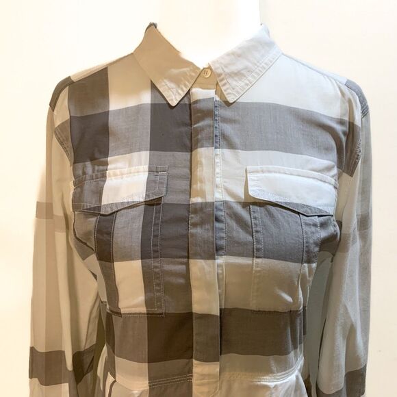 Burberry Brit Checkered Cotton Peggie Mini Pleated Dress Size 6 Long Sleeve - Picture 2 of 9